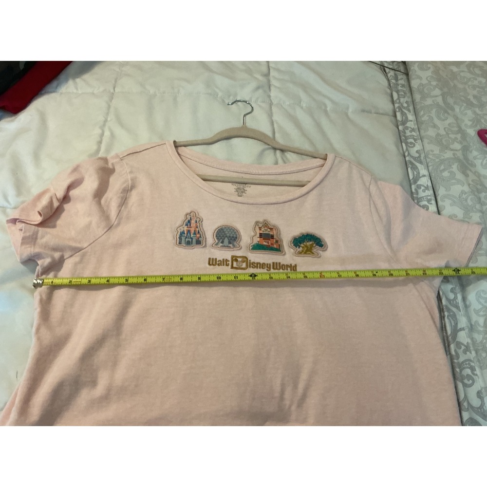 Walt Disney World Parks Icons Pink Graphic T-Shirt Women XL Organic Cotton Blend - Picture 10 of 11